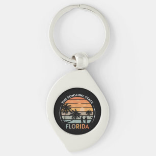 Florida Summer Beach Vintage Sunset Key Ring