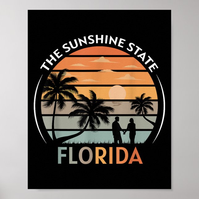Florida Summer Beach Vintage Sunset Poster (Front)