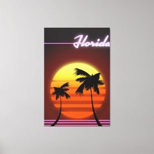 Florida Sunset 1984 poster Canvas Print