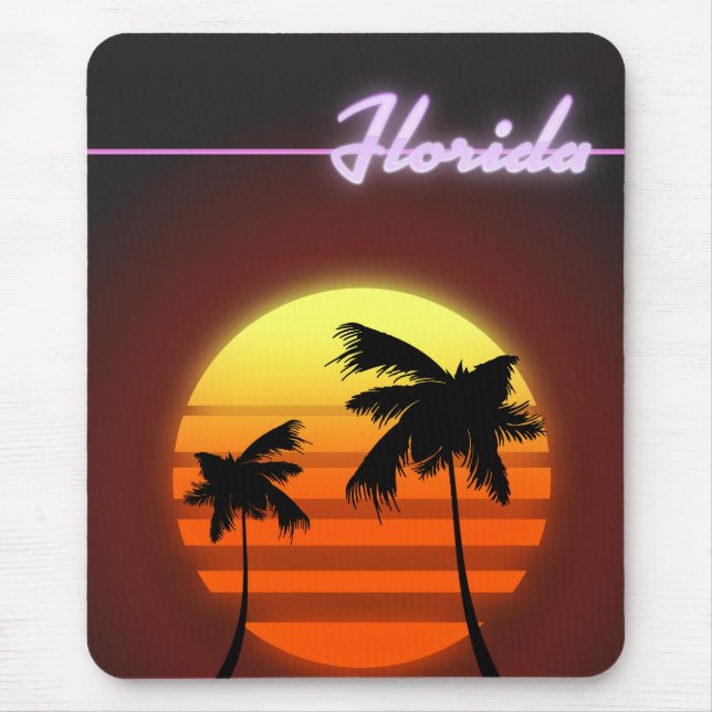 Florida Sunset 1984 poster Mouse Pad (Front)