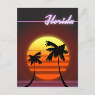 Florida Sunset 1984 poster Postcard