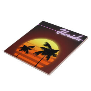 Florida Sunset 1984 poster Tile