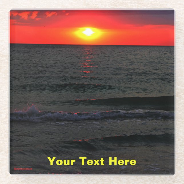 Florida Sunset Glass Coaster (Front)