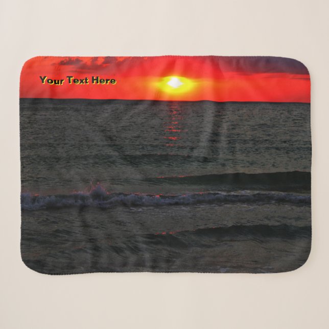 Florida Sunset Sherpa Blanket (Front (Horizontal))