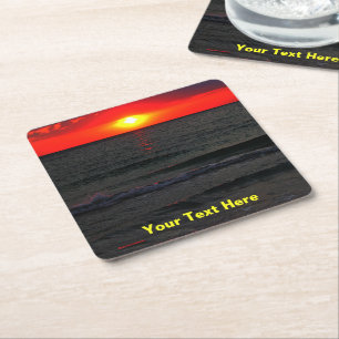 Florida Sunset Square Paper Coaster