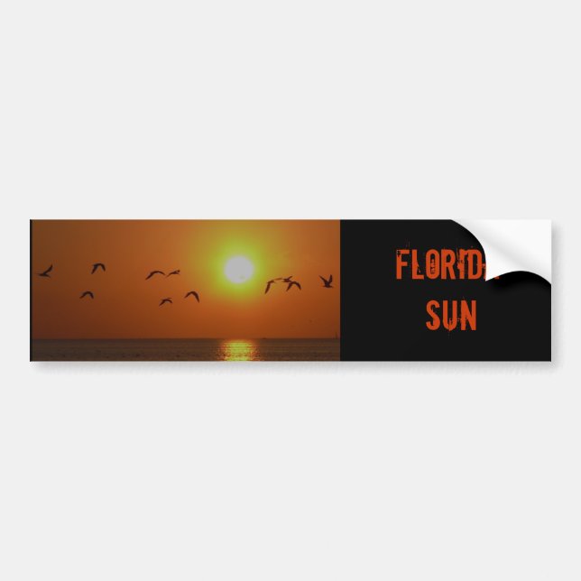 Florida Sunset with Gulls bumper sticker (Front)