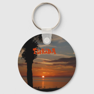 Florida Sunset with Palm Tree keychain