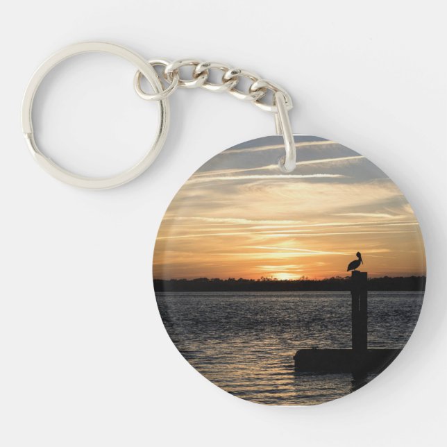 Florida Sunset with Pelican Key Ring (Front)