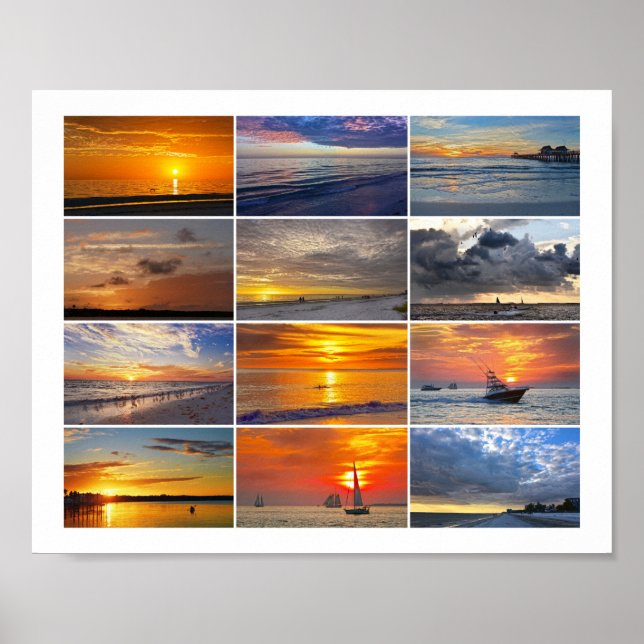 Florida Sunsets Collage Poster (Front)