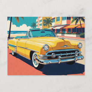 Florida Sunshine Classic Car Postcard