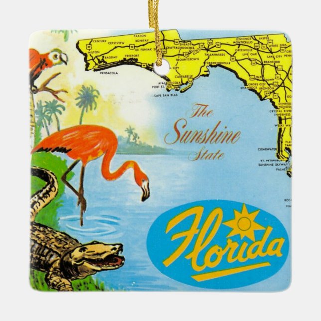 Florida, The Sunshine State Ceramic Ornament (Front)