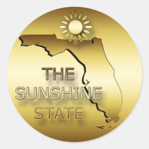 FLORIDA THE SUNSHINE STATE CLASSIC ROUND STICKER