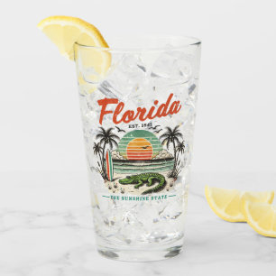 Florida, The Sunshine State – Sunset Beach Scene Glass