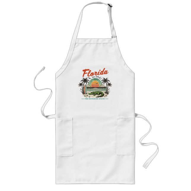 Florida, The Sunshine State – Sunset Beach Scene Long Apron (Front)
