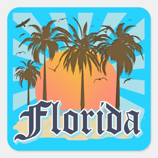 Florida The Sunshine State USA Square Sticker (Front)