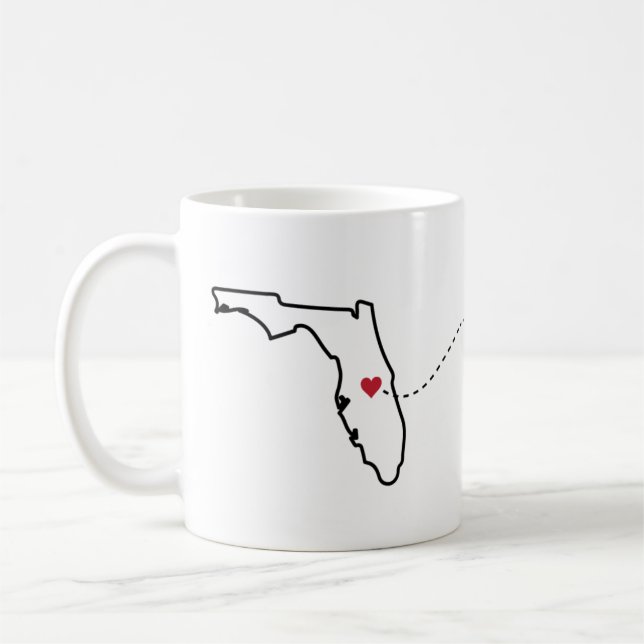 Florida to Texas - Heart2Heart Coffee Mug (Left)