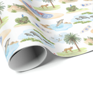 Florida Toile (Original Colors)  Wrapping Paper