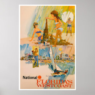 Florida Travel Poster Beach Art Print America Sign