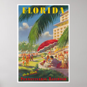 Florida Travel Poster Beach Print Pennsylvania