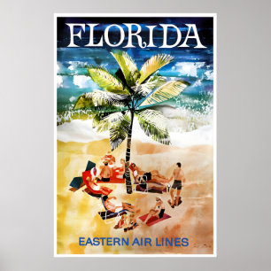 Florida Travel Poster Eastern Art Beach Print
