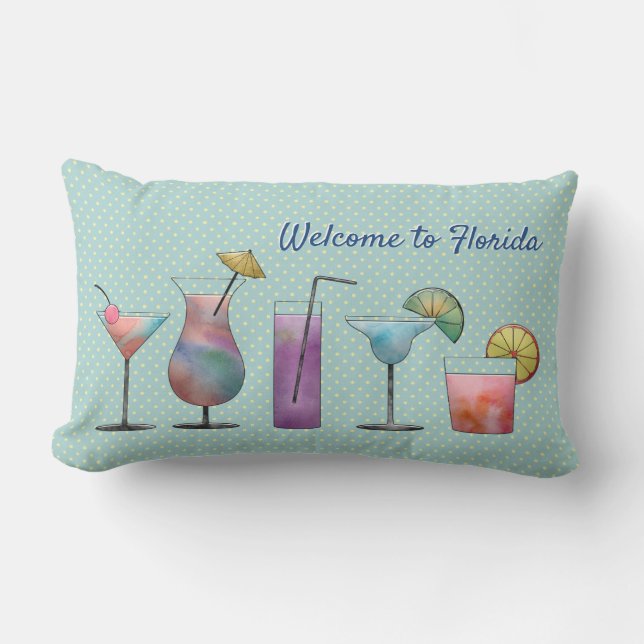Florida Tropical Drinks Lumbar Cushion (Front)