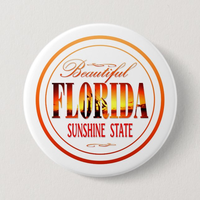 Florida USA 7.5 Cm Round Badge (Front)