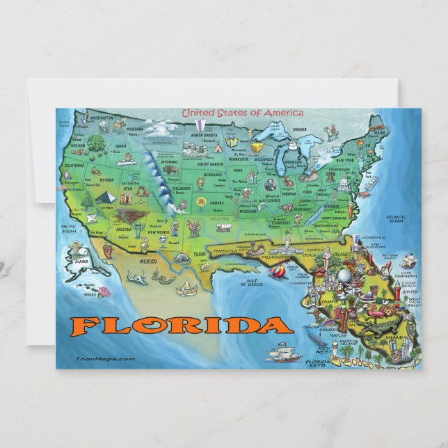 Florida USA Map Card (Front)