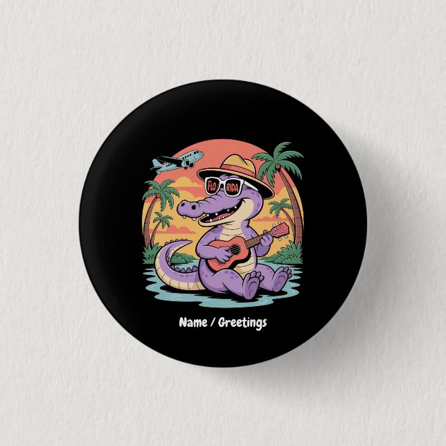 Florida Vacation Cute Cool Summer Alligator Funny 3 Cm Round Badge (Front)