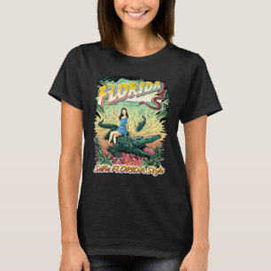 Florida Vacation Selfie Travel Alligator Selfie T-Shirt
