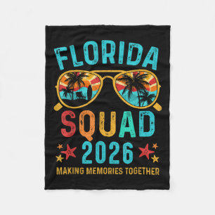 Florida Vacation Squad 2026 Family Matching Vintag Fleece Blanket
