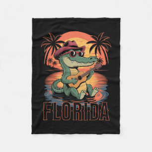 Florida Vacation Tee Women Men Kids Funny Alligato Fleece Blanket