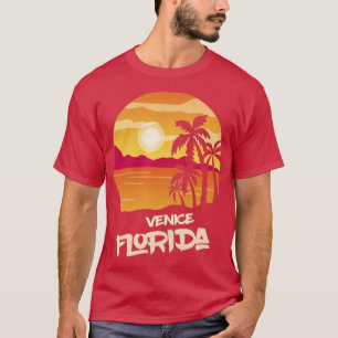 Florida Venice Vacation Palm trees Ocean Surfing  T-Shirt