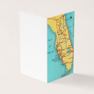  Florida Vintage Colourful Map Note Cards