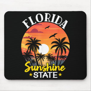 Florida Vintage Palm Tree Beach Sunset Trocal Mouse Pad