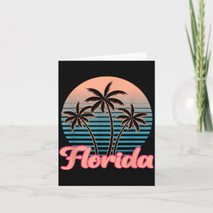 Florida Vintage Palm Tree Sunset Trocal Summer Card