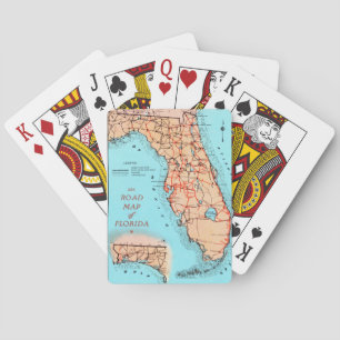 Florida Vintage Road Map Playing Cards