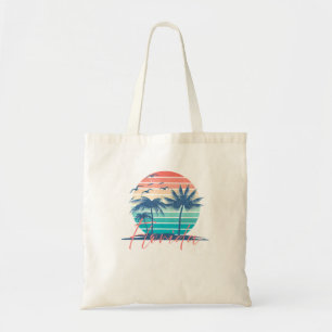 Florida Vintage Summer Vibes Beach Sunset Retro Pa Tote Bag