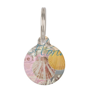 Florida Vintage Travel Beach Seashell Shell Art Pet Tag