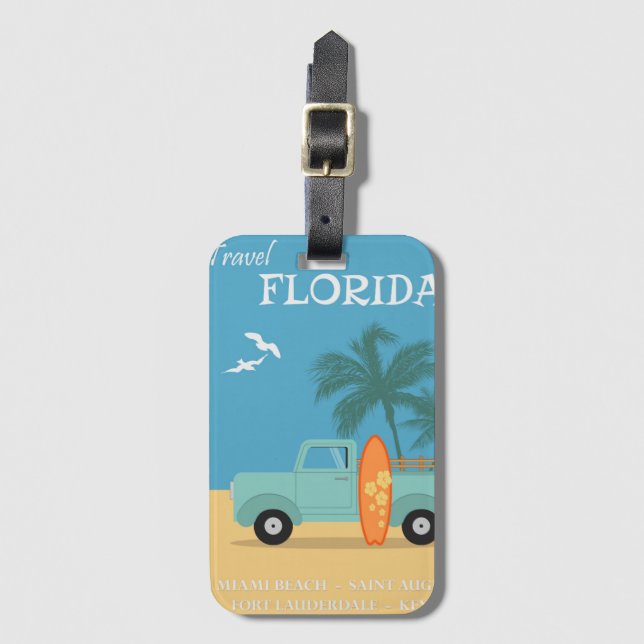 Florida Vintage  Travel  Luggage Tag (Front Vertical)