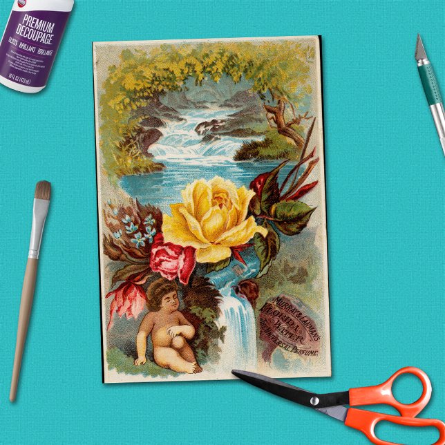 Florida Water Victorian Ad Trade Card craft Tissue Paper (Creator Uploaded)