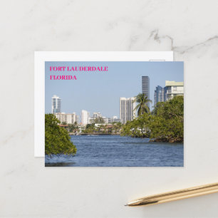 Florida Waterway to Buildings Fort Lauderdale Postcard