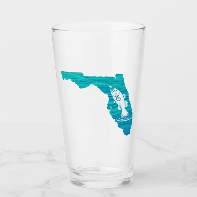 Florida Wave Fishing Glass (Front)