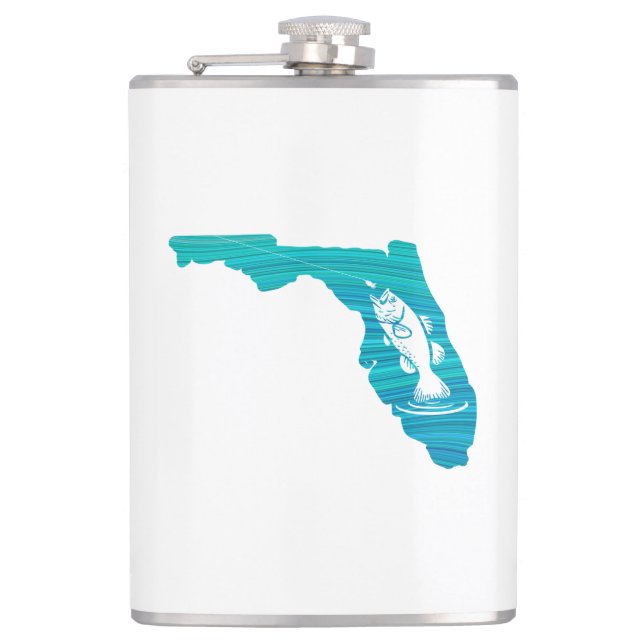 Florida Wave Fishing Hip Flask (Front)