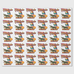 Florida We Run Sunset Alligator Flamingo Sports Wrapping Paper