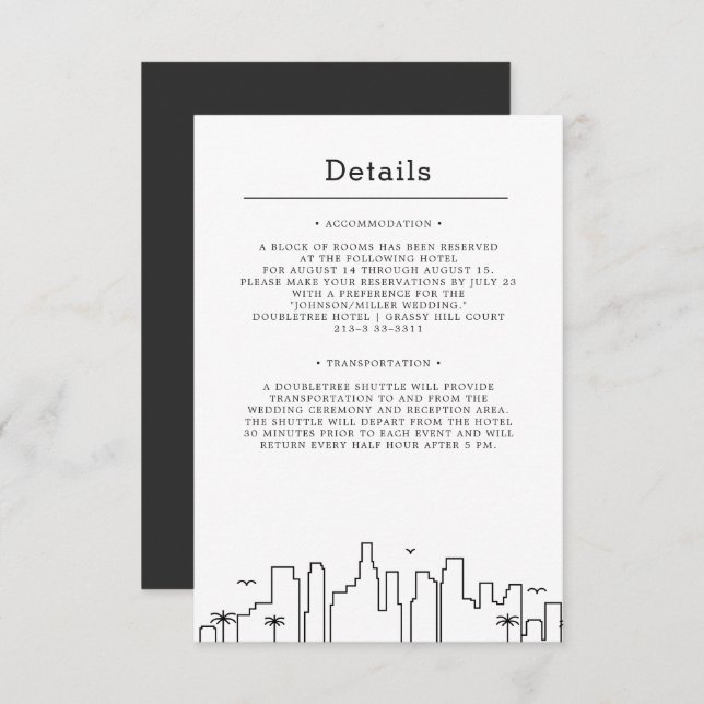 Florida Wedding | Guest Details Invitation (Front/Back)