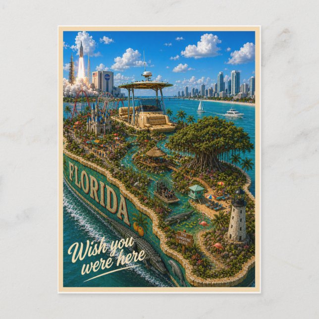 Florida | Wish You Were Here | State Series Postcard (Front)