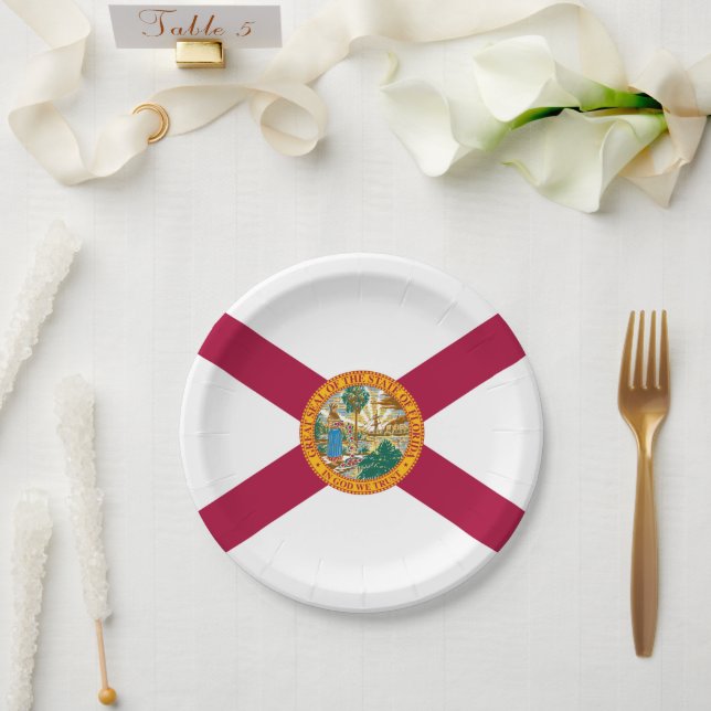 Floridian Flag, Flag of Florida Paper Plate (Wedding)