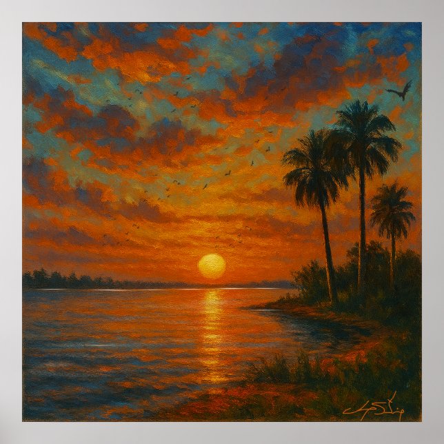 Floridian Sunset Landscape Poster (Front)