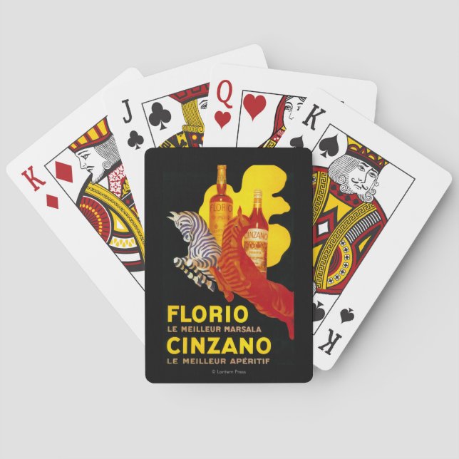 Florio Cinzano Vintage PosterEurope Playing Cards (Back)