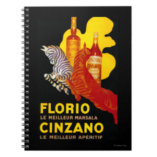 Florio Cinzano Vintage PosterEurope Spiral Notebook